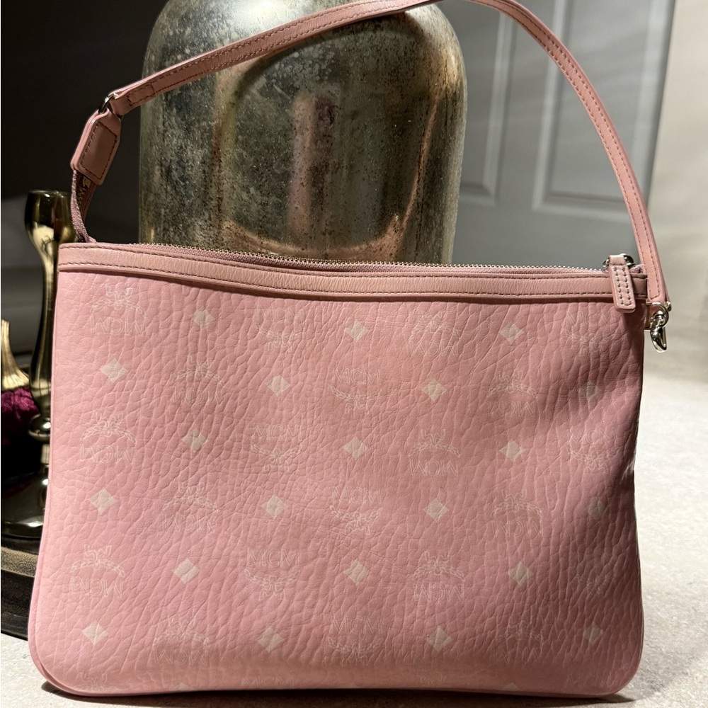 MCM Pink Visetos Shoulder Bag – Authentic, Chic, and Timeless